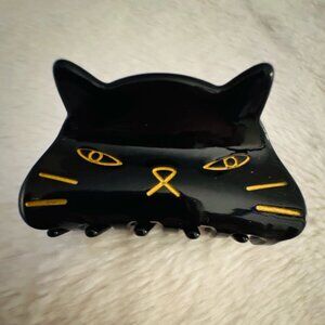 Hair Claw Clip, Halloween, Black Cat